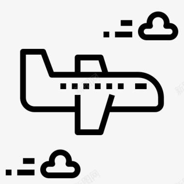 物流飞机物流和交付10直线图标图标