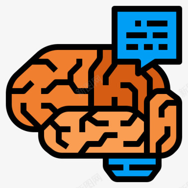 思考的思考创业87线性色彩图标图标