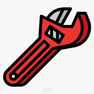 活动扳手工具70线颜色图标图标