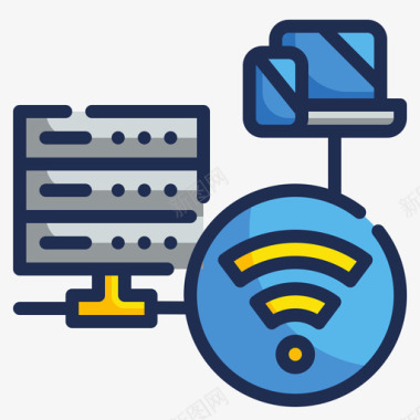 无线遥控图标无线大数据82线性彩色图标图标