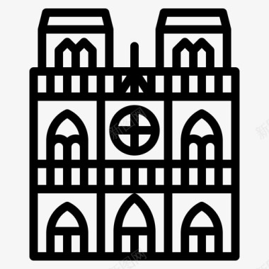 巴黎圣母院圣母院建筑图标图标