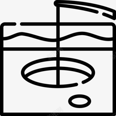 捕鱼冬季自然16线性图标图标