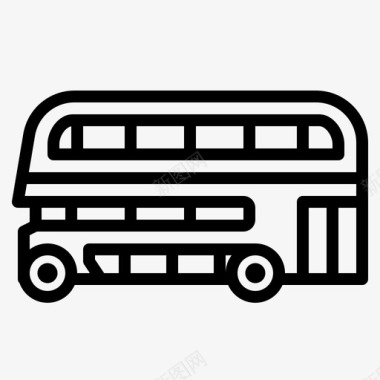 双层巴士旅游交通图标图标