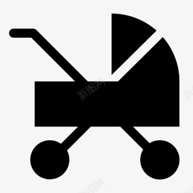 婴儿车儿童可爱图标图标