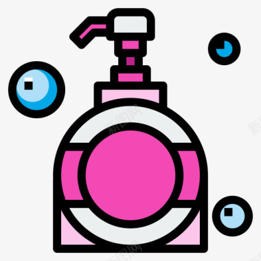 沐浴露化妆品7线性颜色图标图标