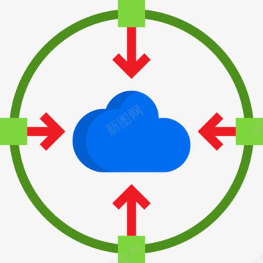 网络大数据云数据和网络管理3扁平图标图标