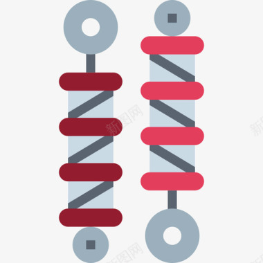 防震器赛车2扁平图标图标