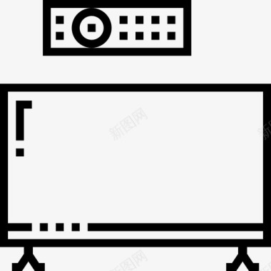 电视银屏电视家具46线性图标图标
