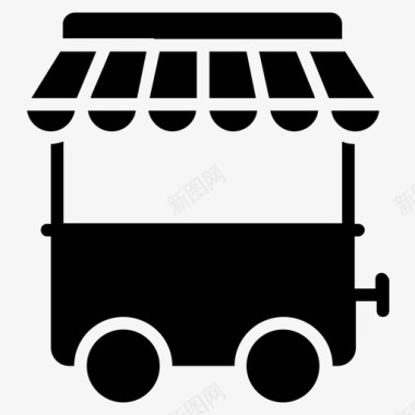供应商购物车街头小贩卖家购物车图标图标