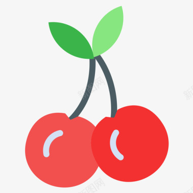 樱桃水果和蔬菜38扁平图标图标