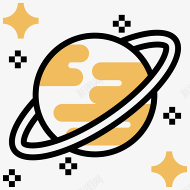天王星航天科技8号黄色阴影图标图标