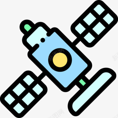 矢量服务器卫星数据库和服务器11线性颜色图标图标