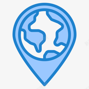 地球仪导航和地图蓝色图标图标