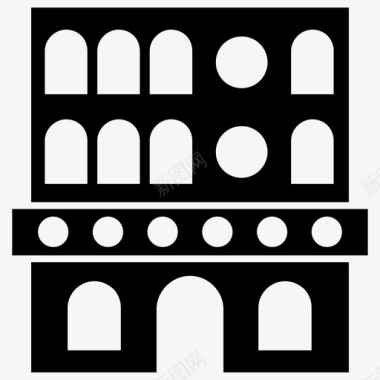 意大利地标古建筑罗马地标图标图标