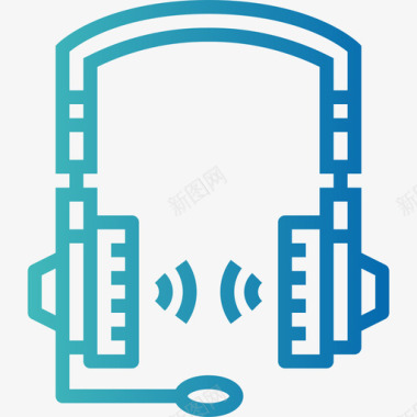 紫色耳机耳机新闻49渐变图标图标