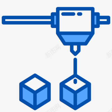 打印机的变体3d打印机3d打印3蓝色图标图标