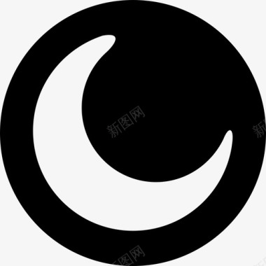夜晚背景月亮新月半月图标图标