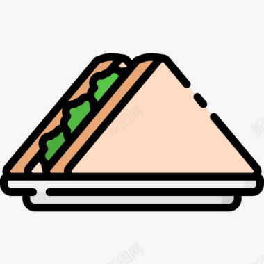 三明治美食20线性颜色图标图标