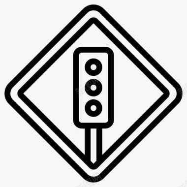 交通灯导航和地图5线性图标图标