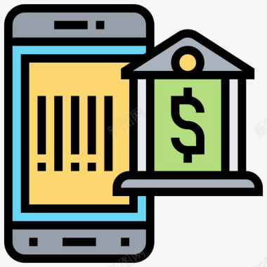 木质数字6支付方式数字银行6线颜色图标图标