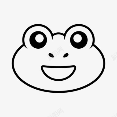 笑脸青蛙表情头线图标图标