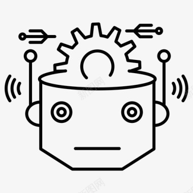 白色的机器人机器人技术人工智能常规线集154图标图标