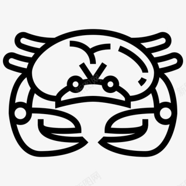 动物泡泡浴螃蟹动物夏令图标图标
