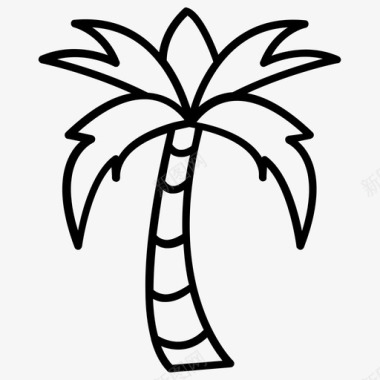 夏季新品山毛榉树椰子树棕榈树图标图标