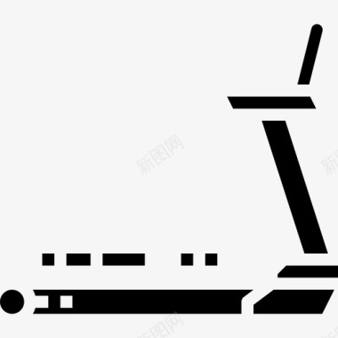 健身插图跑步机健身房55实心图标图标