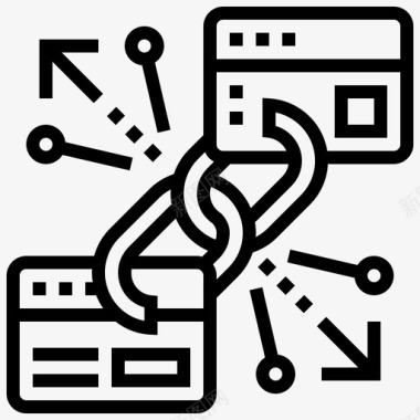 链接区块链构建图标图标