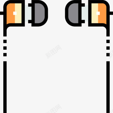 视频图标素材耳机音频和视频19线性颜色图标图标