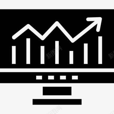 营销图表在线图表条形图监视器图标图标