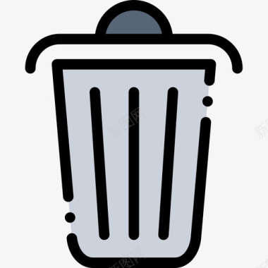垃圾删除图标垃圾桶145办公室线性颜色图标图标