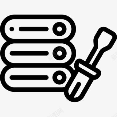 矢量服务器服务器数据库和服务器12线性图标图标