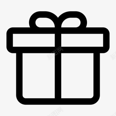 直播间礼物矢量礼物盒 奖品 礼包 线性图标