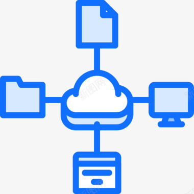云闪付图标文件云技术34蓝色图标图标