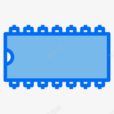 芯片半导体蓝色图标图标