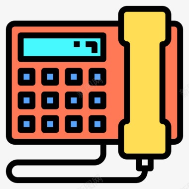 电话办公文具20线颜色图标图标