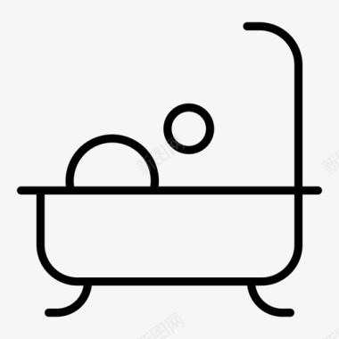 浴缸婴儿浴泡泡浴图标图标