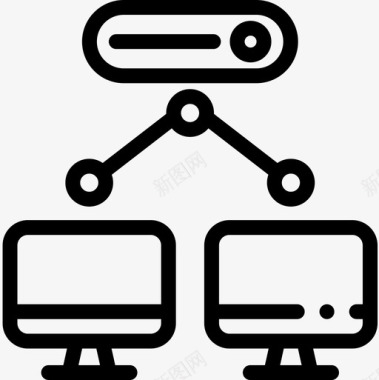 矢量服务器服务器数据库和服务器12线性图标图标