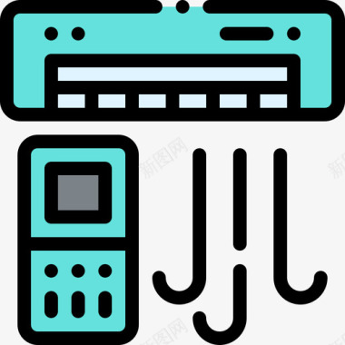 空调空调智能家居8线性颜色图标图标