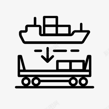 海运为了多式联运货物装货图标图标