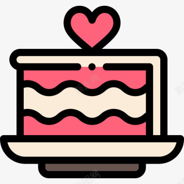蛋糕美食19线性颜色图标图标