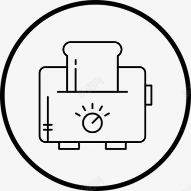 线条光效切片烤面包机电动烤面包机厨房用具图标图标