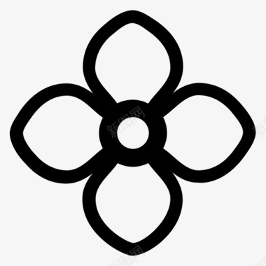 符号四瓣花装饰花花图案图标图标