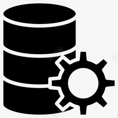 矢量服务器设置数据库齿轮图标图标