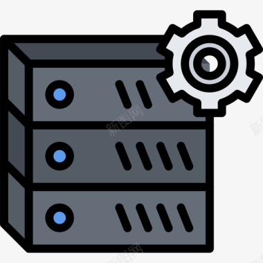 矢量服务器服务器大数据68线性图标图标