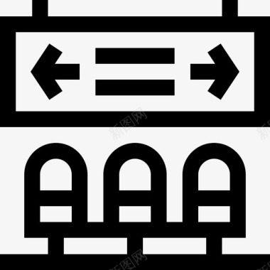 矢量候车室26号铁路直线候车室图标图标