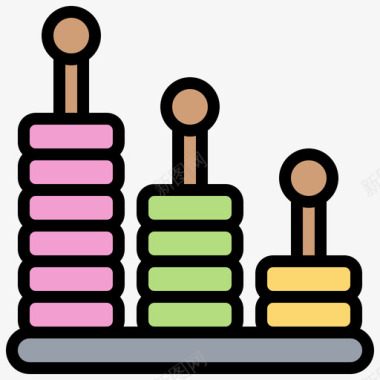 幼儿园挂画算盘幼儿园36线颜色图标图标