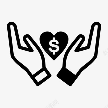 梦想基金捐赠慈善关系图标图标